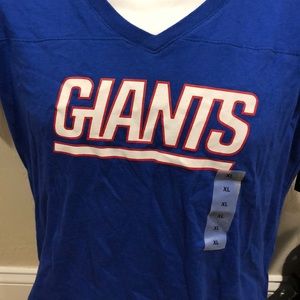 NWT Girls NY Giants V-Neck Shirt Size Xl
